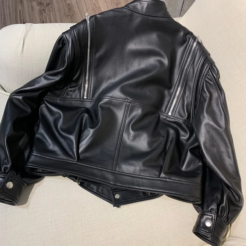 ladies leather women real sheepskin genuine lambskin jacket