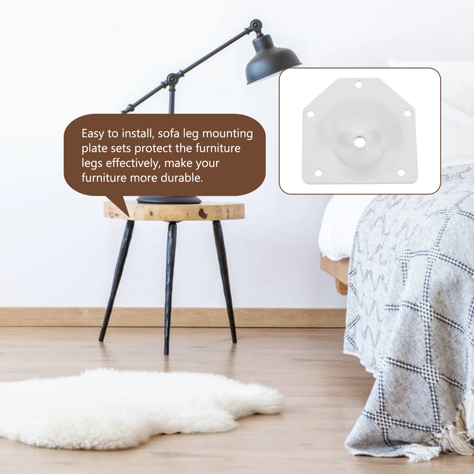 8 قطعة لوحات تركيب الساق للأثاث 12 درجة لوحات مرفقة مائلة لتثبيت أريكة الأريكة ملحقات الساق الخشبية العثمانية