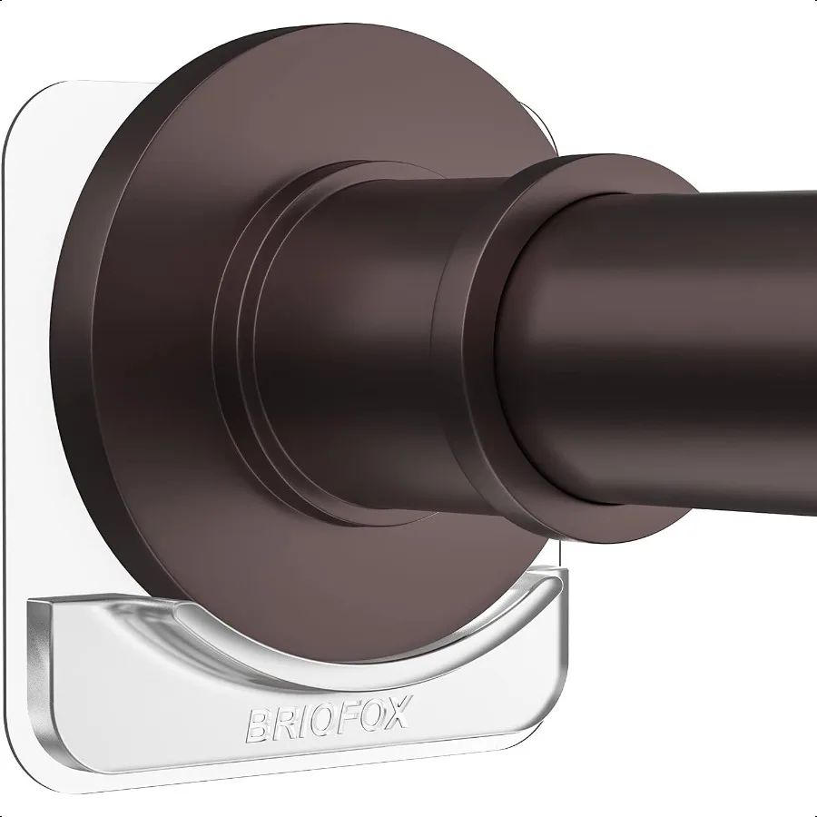 Adhesive Shower Curtain Rod Holder No Drilling Invisible Wall Mount Holder Transparent Rod Retainer 2 Pack Rod Not Included