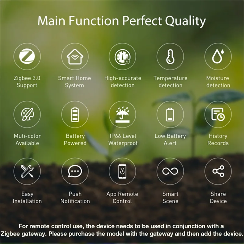 

CQMF-Tuya Smart Zigbee тестер почвы измеритель температуры и влажности термогигрометр автоматизация сада детектор орошения