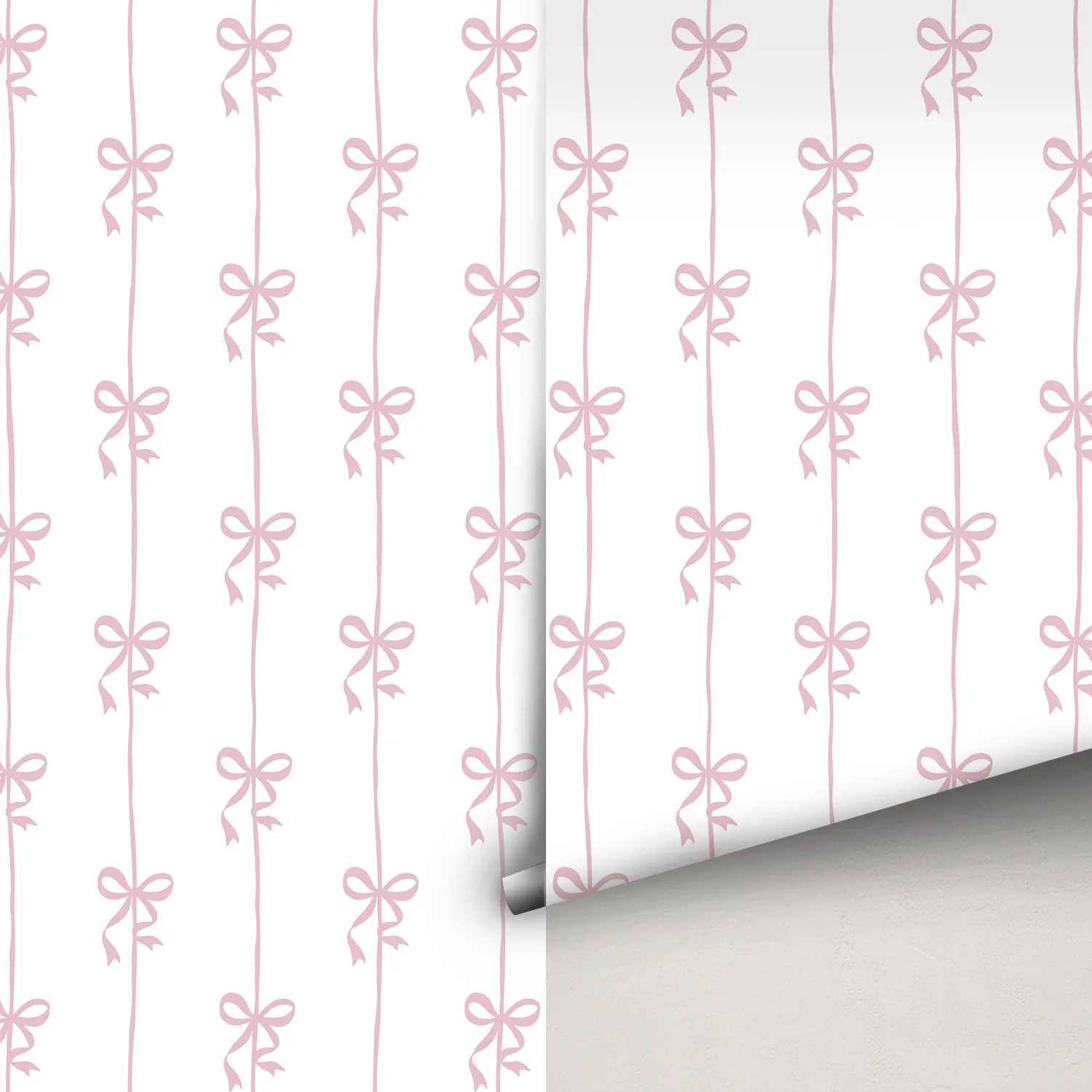 Pink White Striped Wallpaper Peel and Stick  Removable Self Adhesive Wall Paper for Girls Bedroom Cabinet Walls Vinyl Rolls