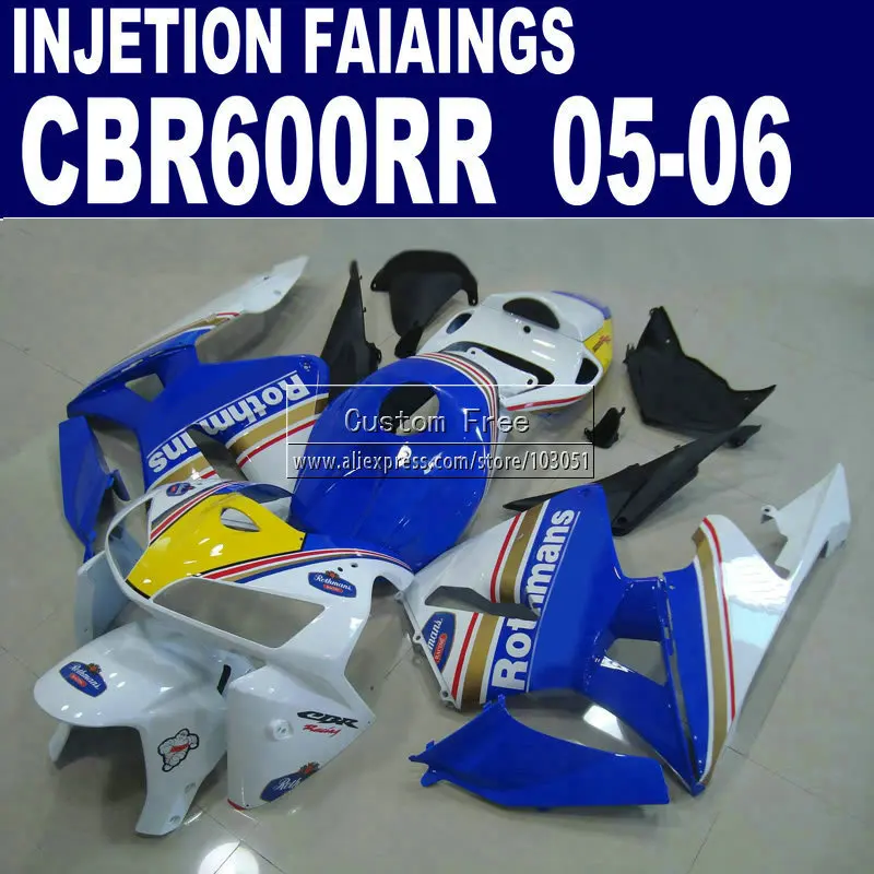 

ABS injection molding fairings set for Honda white blue Rothmans CBR600RR fairing CBR600RR 2005 2006 600RR 05 06 bod