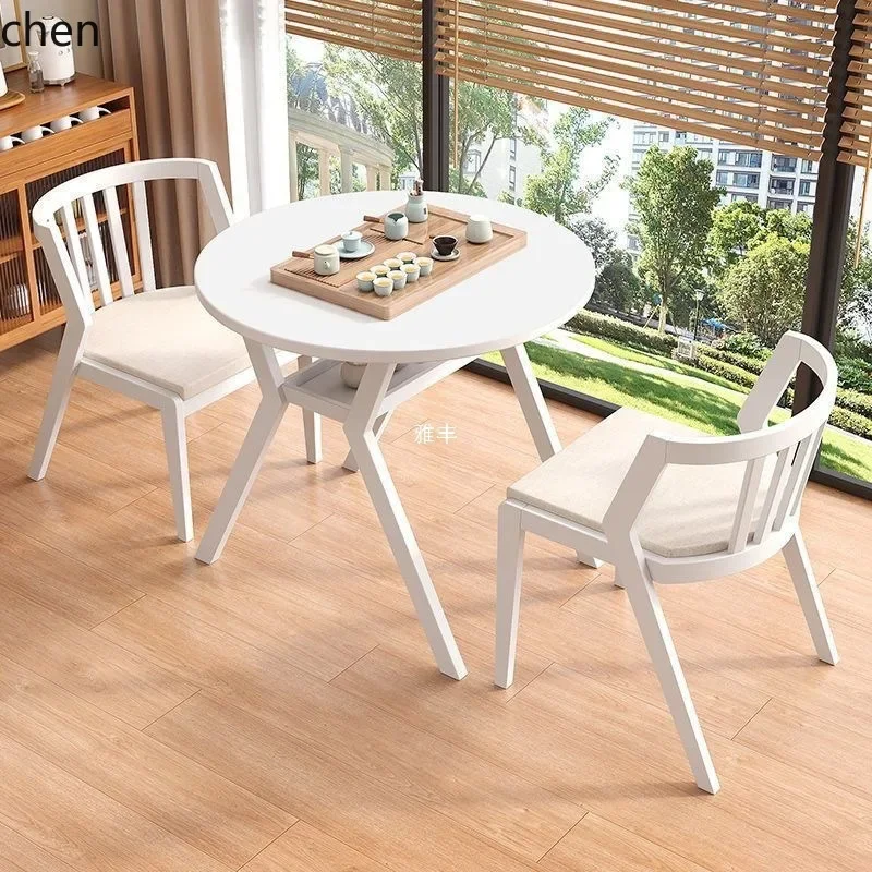 Picture 5: H1  Leisure  Three-Piece Set Solid Wood Set Tea Table Combination Round Table Small Tea small Tea Table