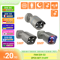 Techage 4MP 5MP 4K Security Metal POE IP Camera H.265 Outdoor Two Way Audio Video Surveillance AI IP Camera for NVR System