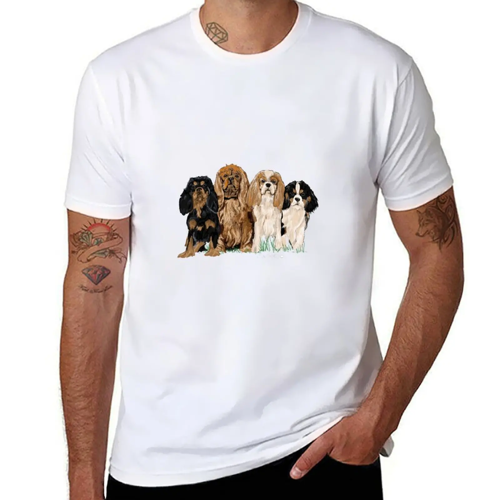 

Four Cavaliers T-Shirt funny t shirts cotton cotton t shirts man 100% t shirt for man T-shirt
