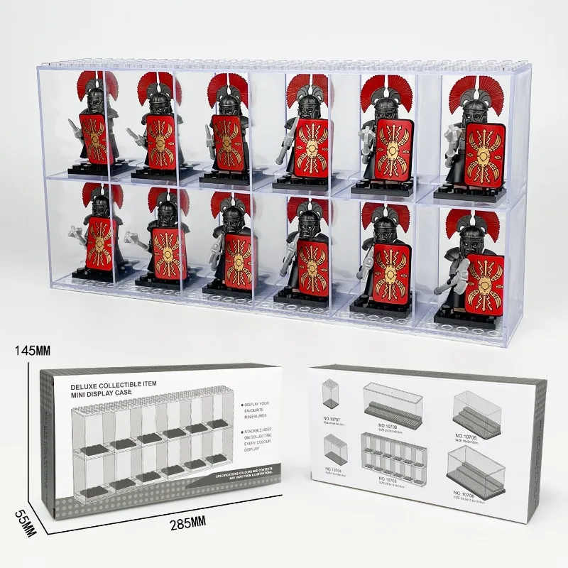 10708 display box children's small particle building block toys 12 storage box doll transparent ornaments
