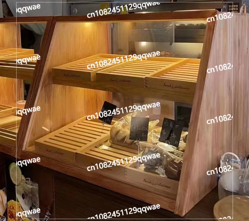 Bread Cabinet Cake Display  Room Temperature Solid Wood Side Shelf Bakery Shop PastryDessert Showcase
