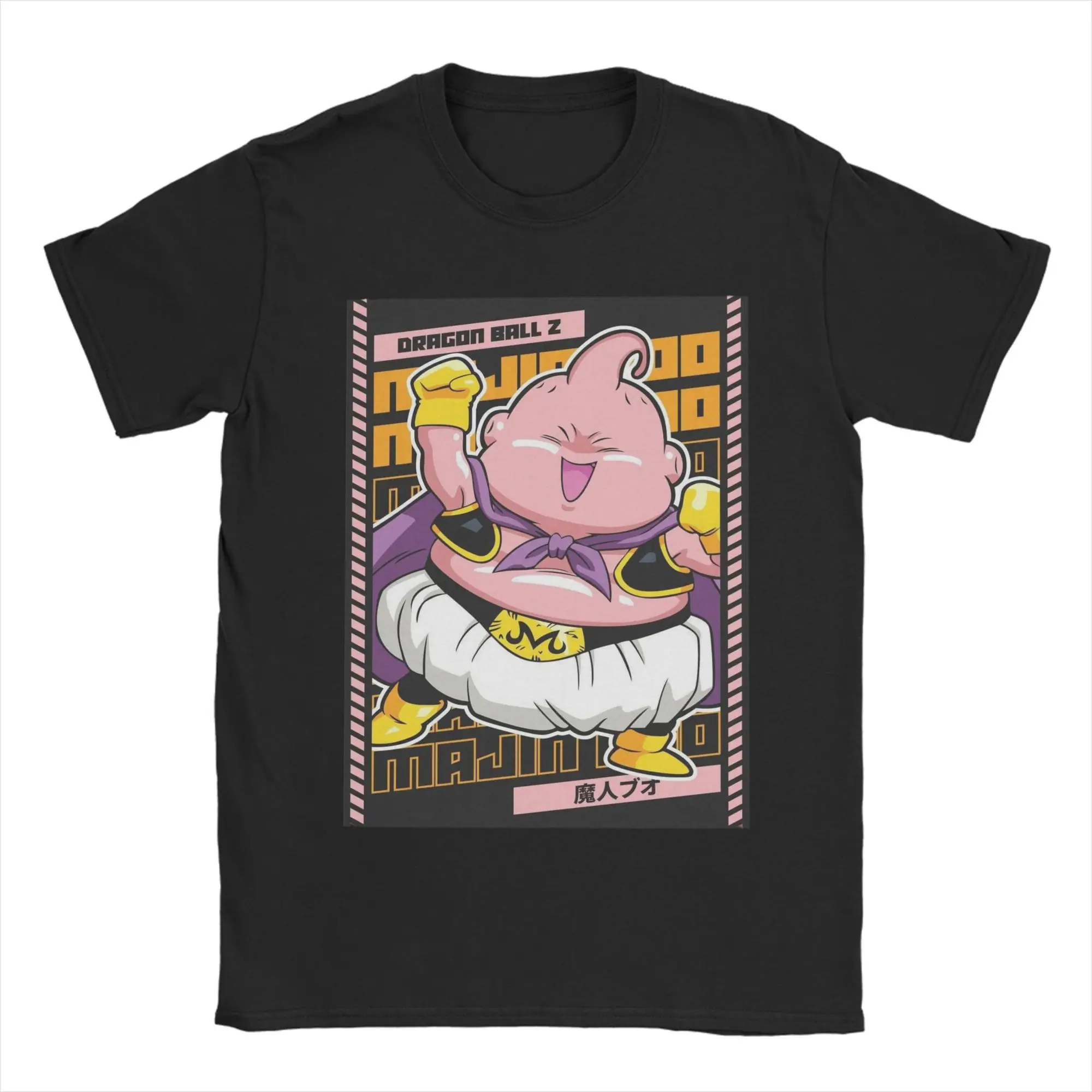 

Funny Dragon Ball Majin Buu Charms T-Shirt Men's Cotton Short Sleeve Crewneck Summer Tops Shirts