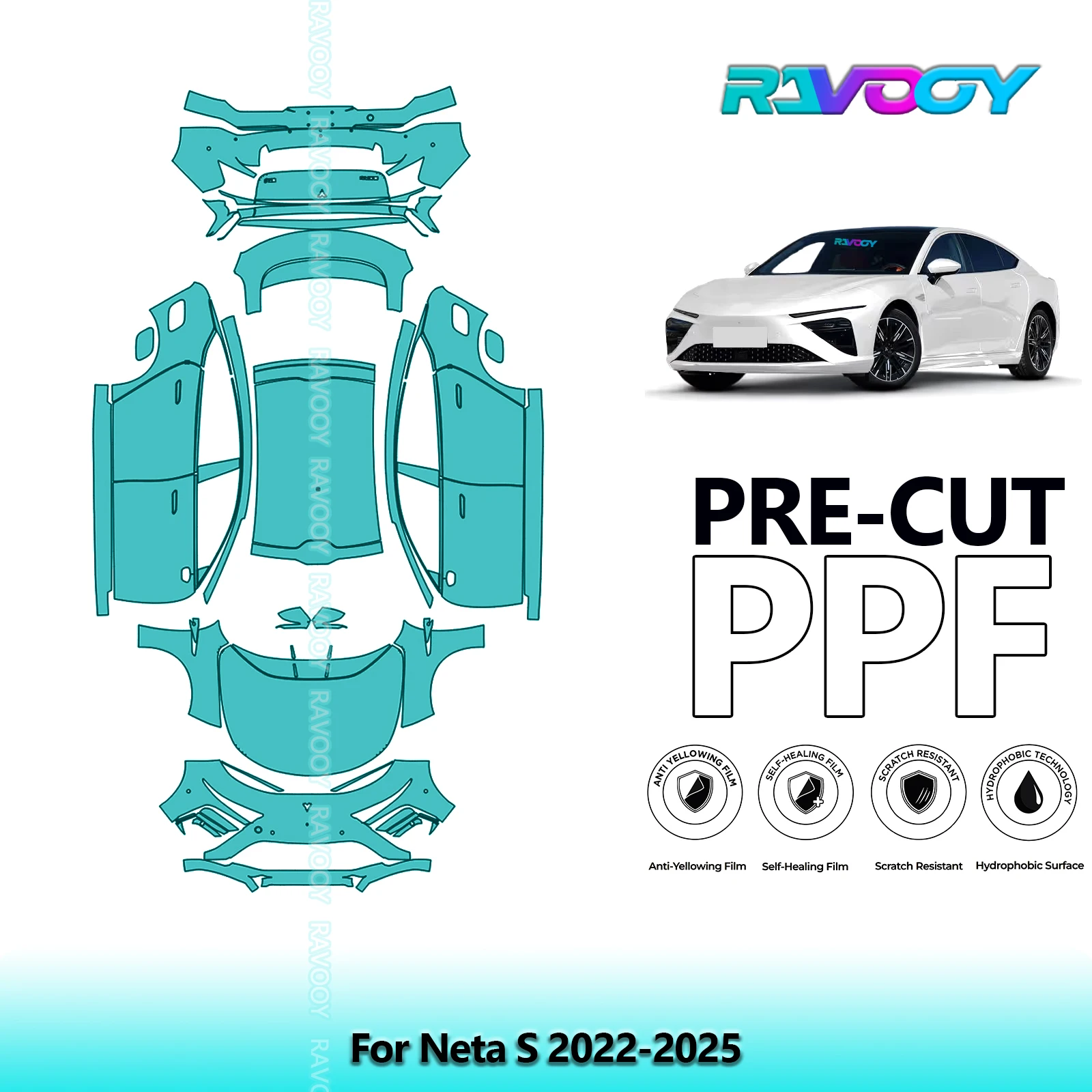 

Full Vehicle Clear Bra Precut PPF Paint Protection Film For Neta S 2022-2025