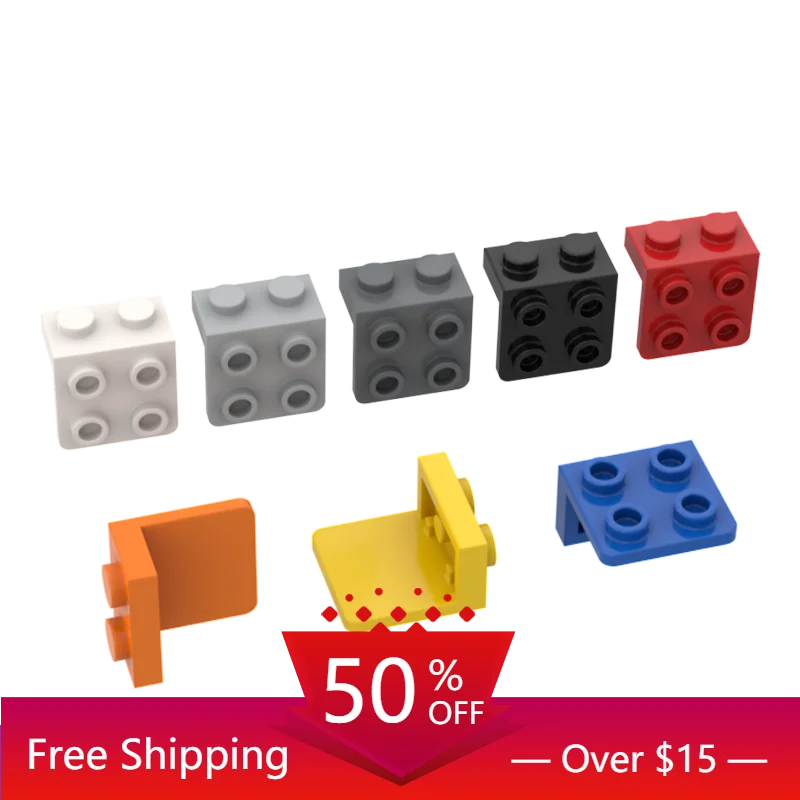 10PCS Bricks Compatible Assembles Particles 21712 44728 1x2-2x2 Studs for Building Blocks Parts DIY Educational Tech Parts Toys