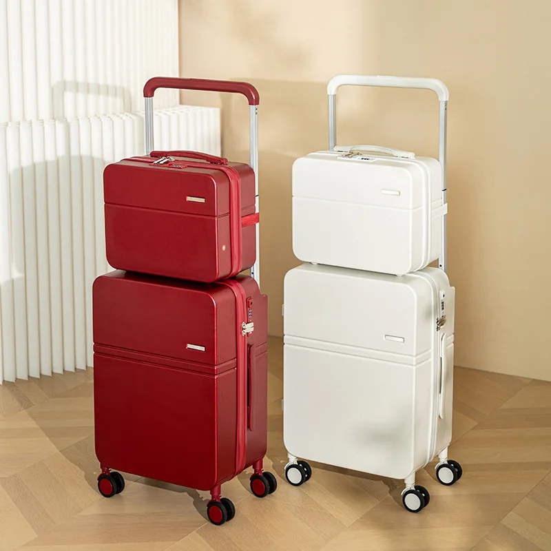 Luggage Set Trolley Luggage Bag Wide Bar Travel Suitcase on Wheels Zipper Lightweight Luggage Woman Cosmetic Bag