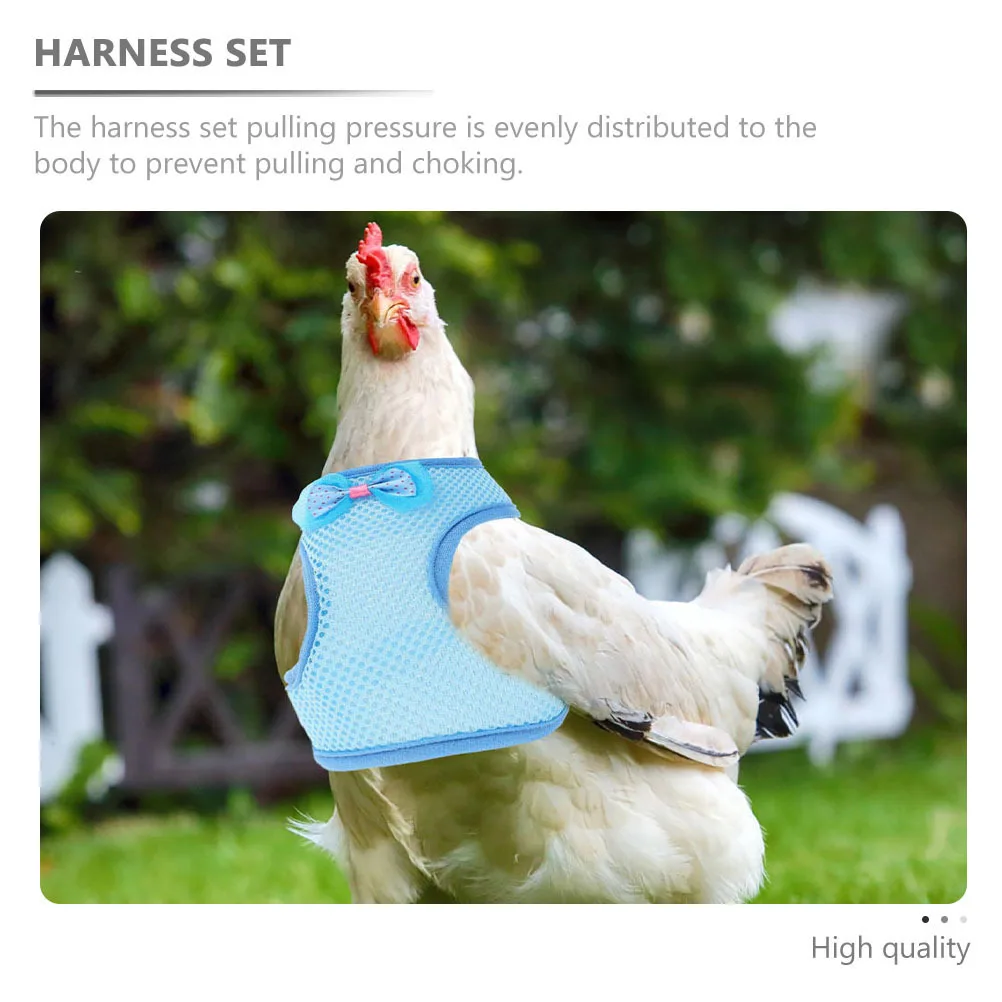 

2Sets Adjustable Chicken Harness for Pets Strong Rooster Leash for Walking Outdoor Safety Anti Lost Hen Traction Rope