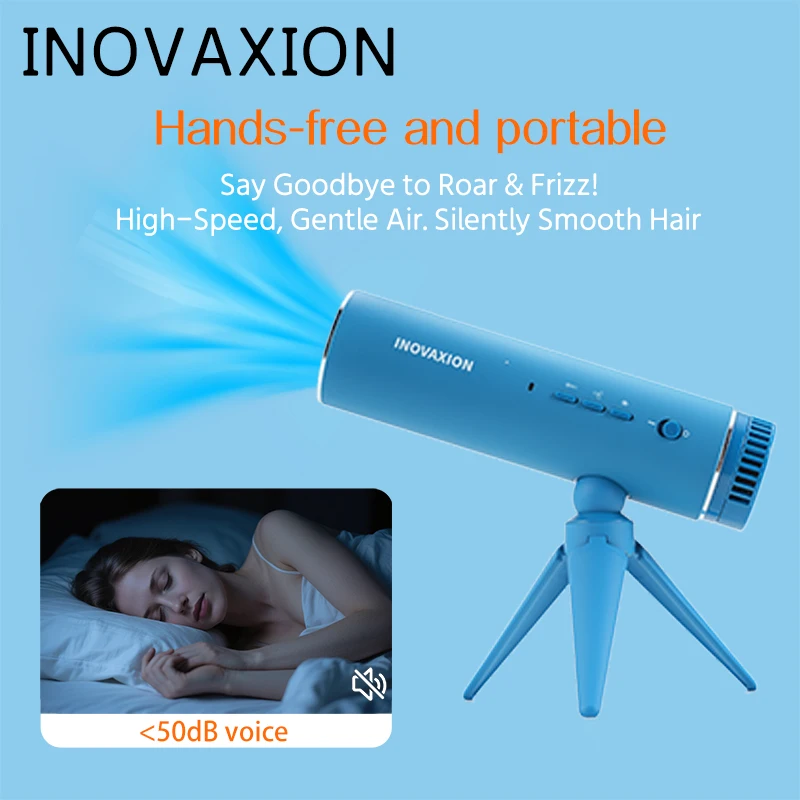 INOVAXION 1200W Foldable High Speed Pet-Friendly Travel Hair Dryer with 3-Temperature Settings Mini Design for Hotel Use