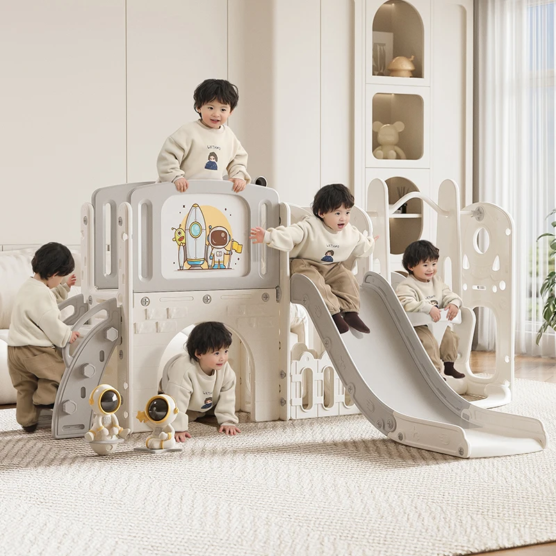 مجموعة منزلق أرجوحة للأطفال الصغار مع لوحة رسم على شكل طوق كرة السلة، مجموعات لعب متسلق للاستخدام الداخلي والخارجي للأطفال