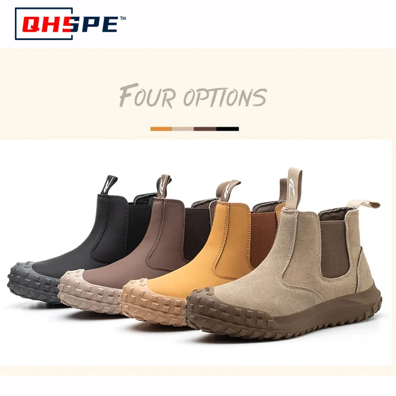 Quality Indestructible Men's Work Boots Safety Shoes Anti-Smash Anti-Puncture Chelsea Design for Welding Scald Protection