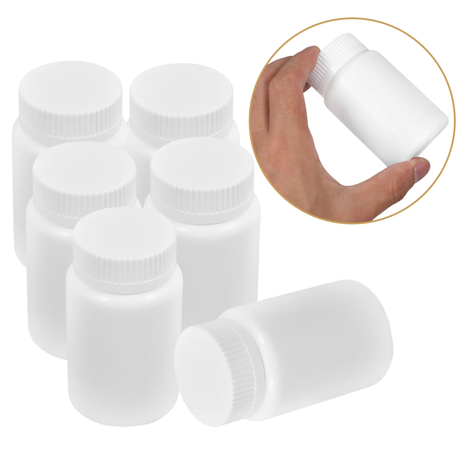 

20pcs 100Ml Sealed Sample Bottle Hdpe Portable Pill Organizer Medicine Storage For Travel Liquid Capsules White