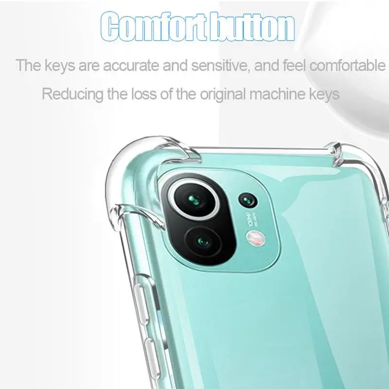 Shockproof Clear Phone Case For Xiaomi Redmi Note 13 12 11 10 9S Redmi 9A 9C 9 10 10C 12C 13C Ultra thin Luxury Cover Shell