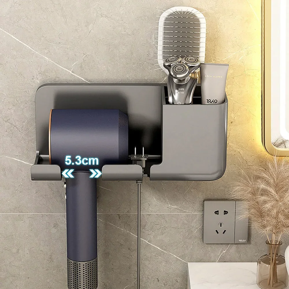 Hair Dryer Holder Wall Mounted Wall Dryer Cradle Straightener Stand Hairdryer Blow Dryer Organizer for Bathroom Shelves