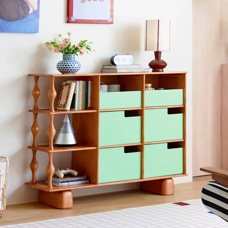 Solid wood side cabinet, entrance cabinet, living room storage, drawer cabinet, multi-functional dining side cabinet