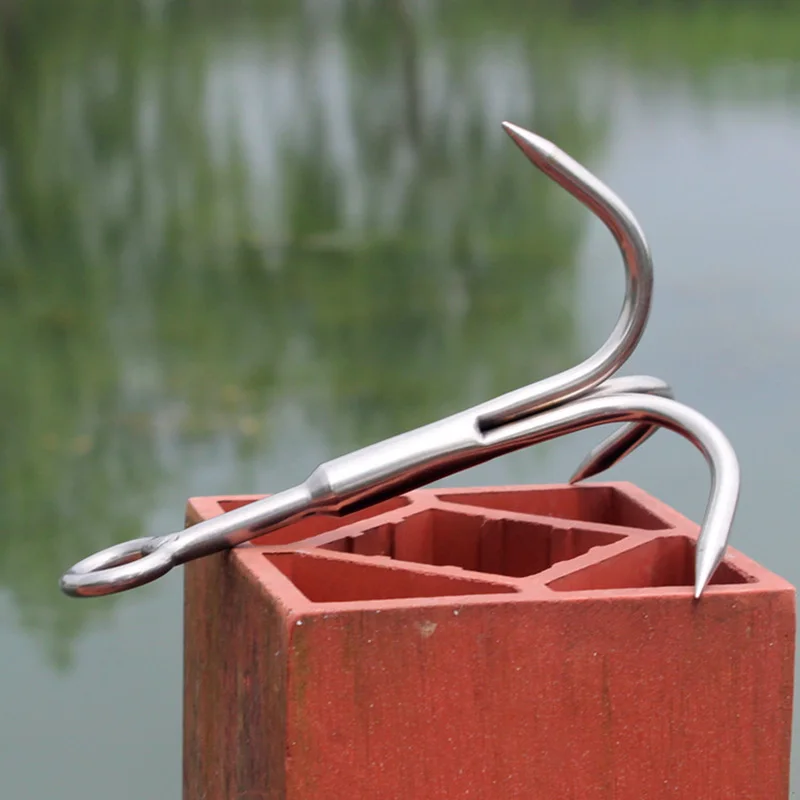 3-Claw Grappling Hook Stainless Steel Tree Climbing Hook Grappling Steel Hook Rock Climbing Claw For Outdoor Hiking Walking