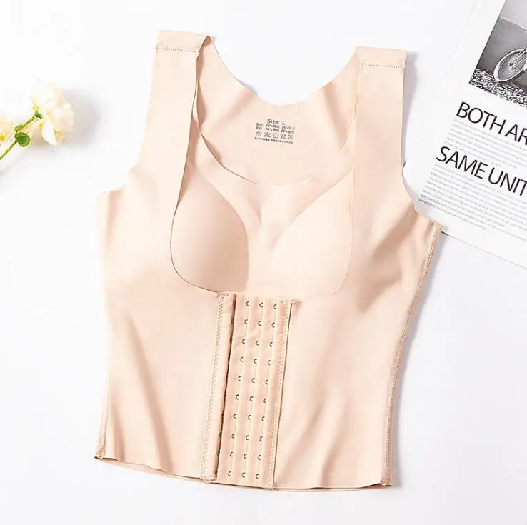 Women Reductive Girdle Posture Corrector Bra Seamless Underwear Sheath Slimming Corset Tops Tummy Control Body Shapers Tank