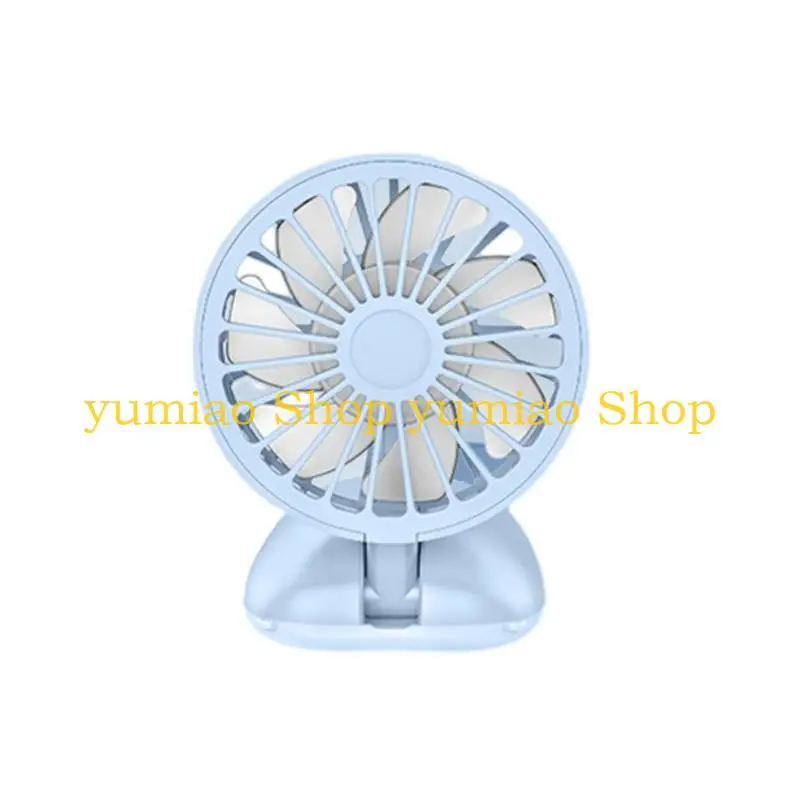 587B Foldable Mini Handheld Camping Fan USB Rechargeable Desk Neck Fan for Travel, Camping and Office