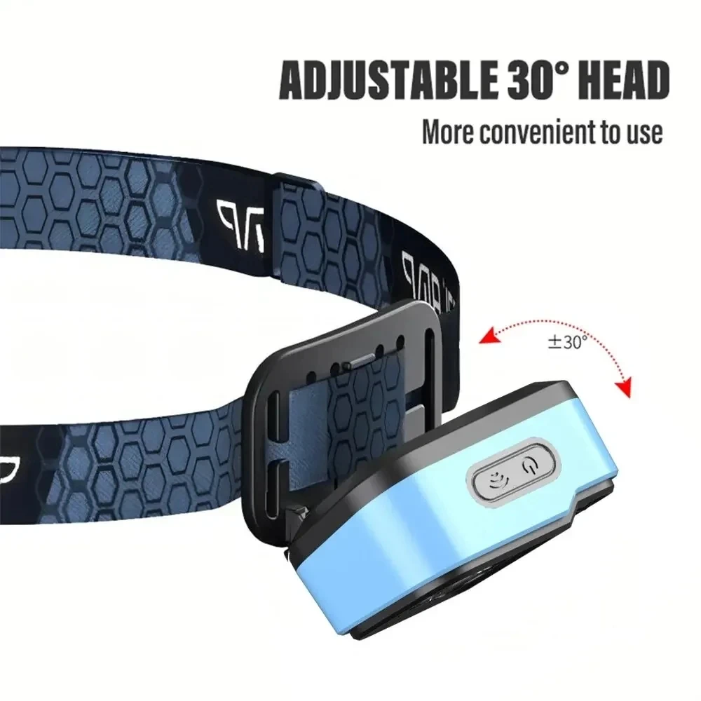 Mini Super Bright XPG+COB Headlamp Built-in Battery USB Rechargeable LED Headlight Outdoor Waterproof Camping Fishing Head Light