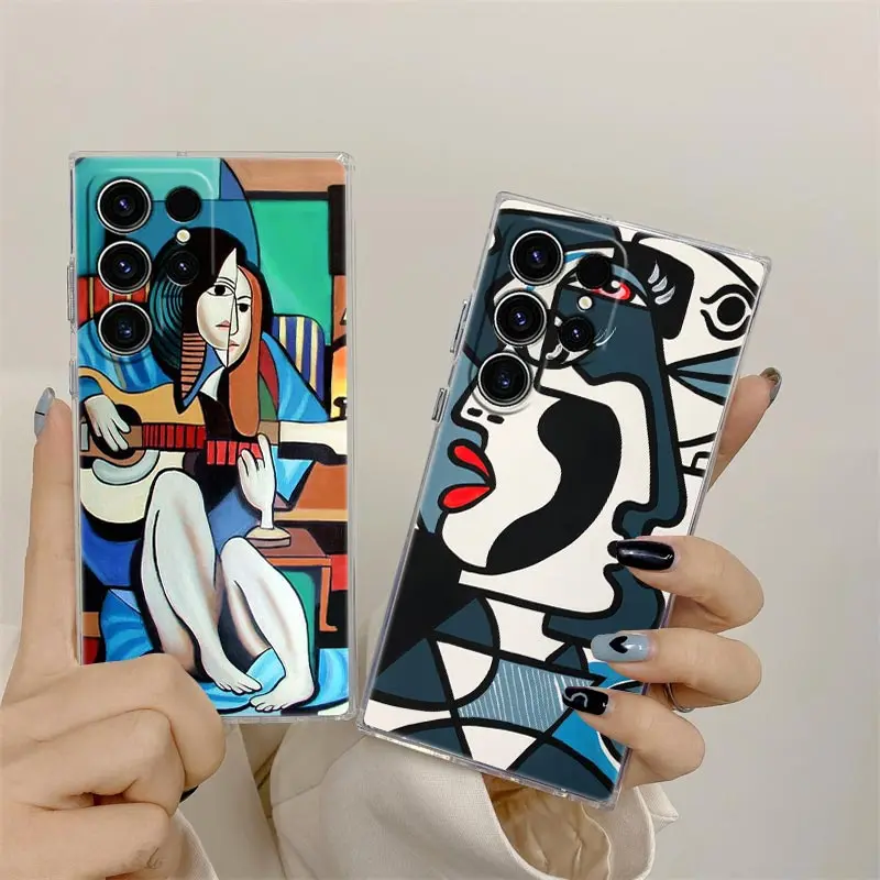 Abstract Art Painting Picassos Phone Case For Samsung S24 S23 Ultra S22 S20 Plus S21 FE Clear Cases Cover Galaxy S24Ultra Fundas