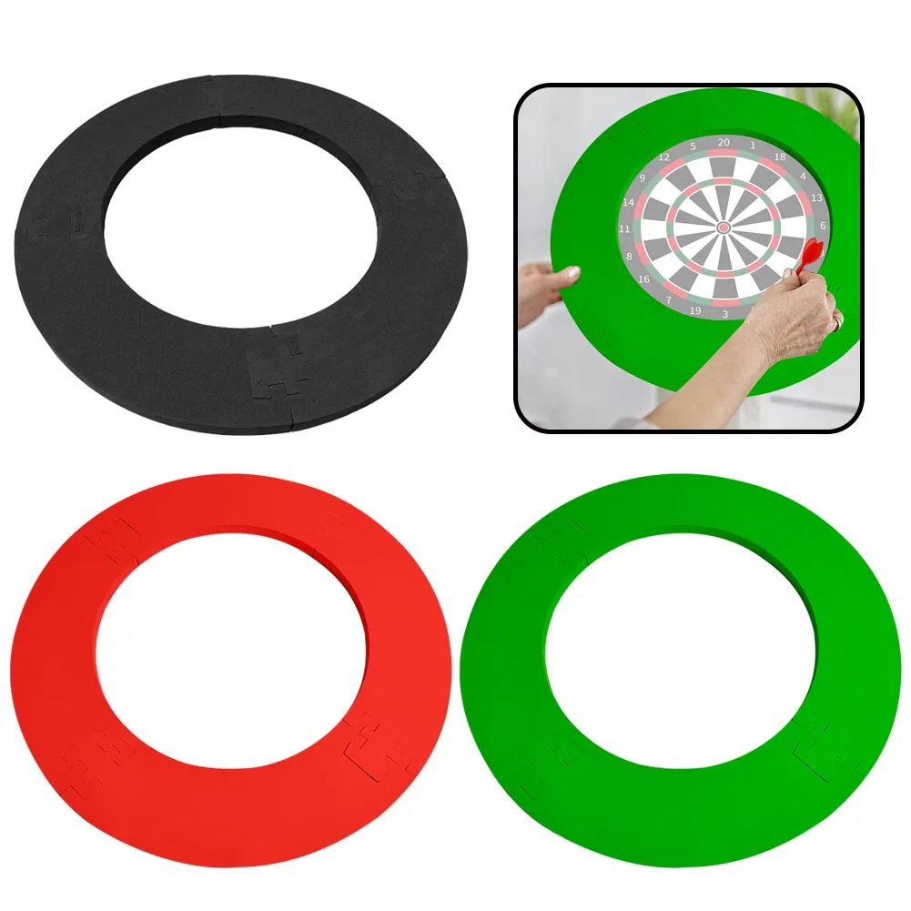 

4PCS EVA Black/Red/Green 17.71In Dartboard Surround For Dartboard Universal Wall Protection Splicing Dartboard Surround Ring