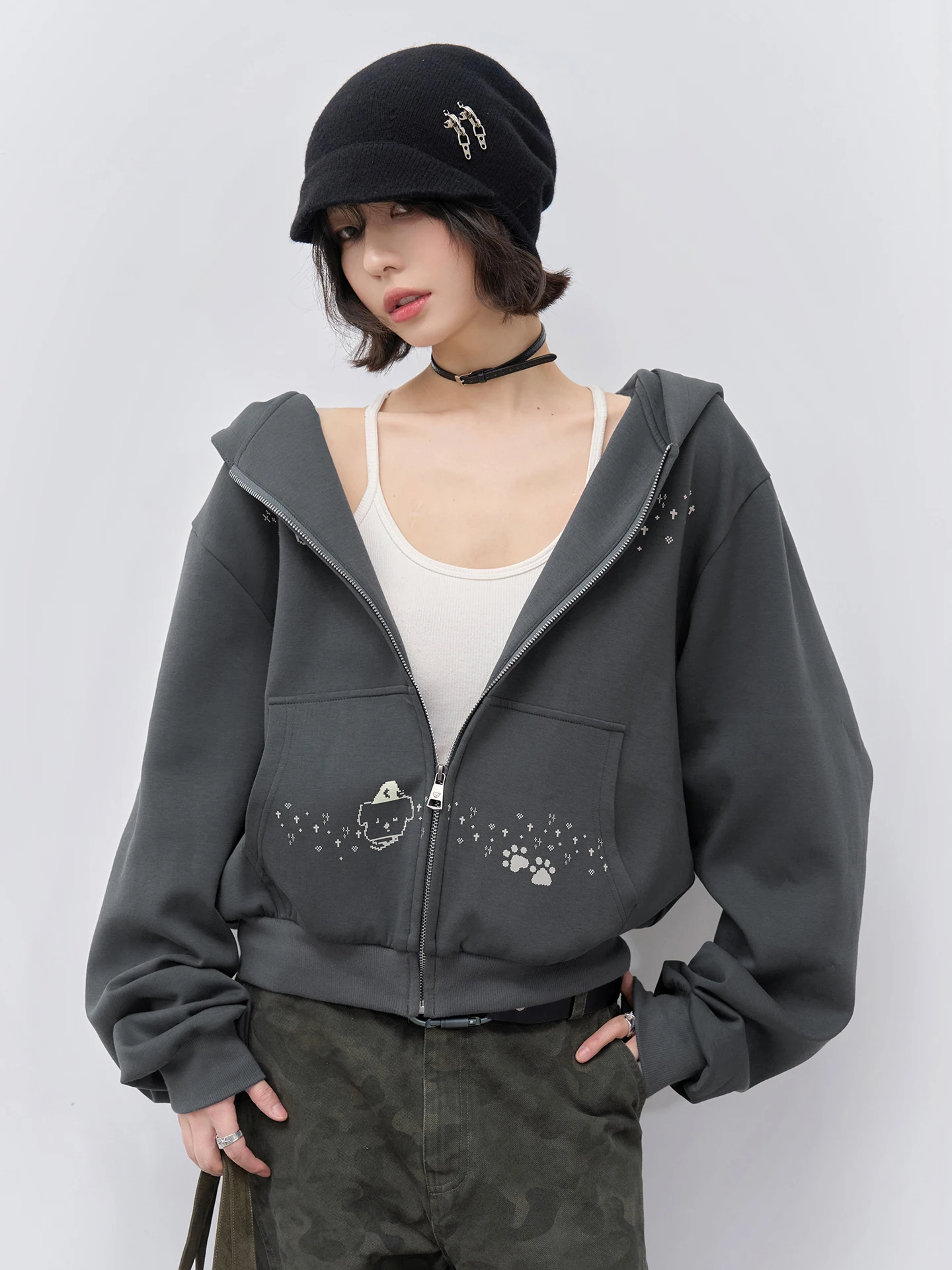 

Кардиган-толстовка Winku Museum avitational Force с длинными рукавами и капюшоном, свободного кроя, для студенток, весенний сезон