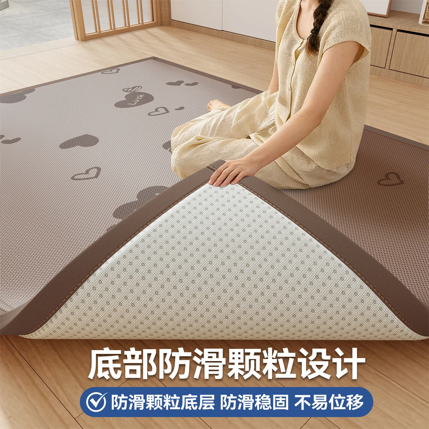 

Summer Cool Feeling Ice Rattan Mat Sleeping On Floor Nap Mattress Living Room Carpet Baby Crawling Pad Summer Cooling Mat