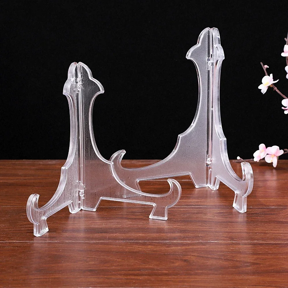 1/2/3/4Pcs 3-7Inch Plastic Easels Plate Holder Weddings Photo Picture Frame Display Stand Dish Stand Rack Pedestal Holder