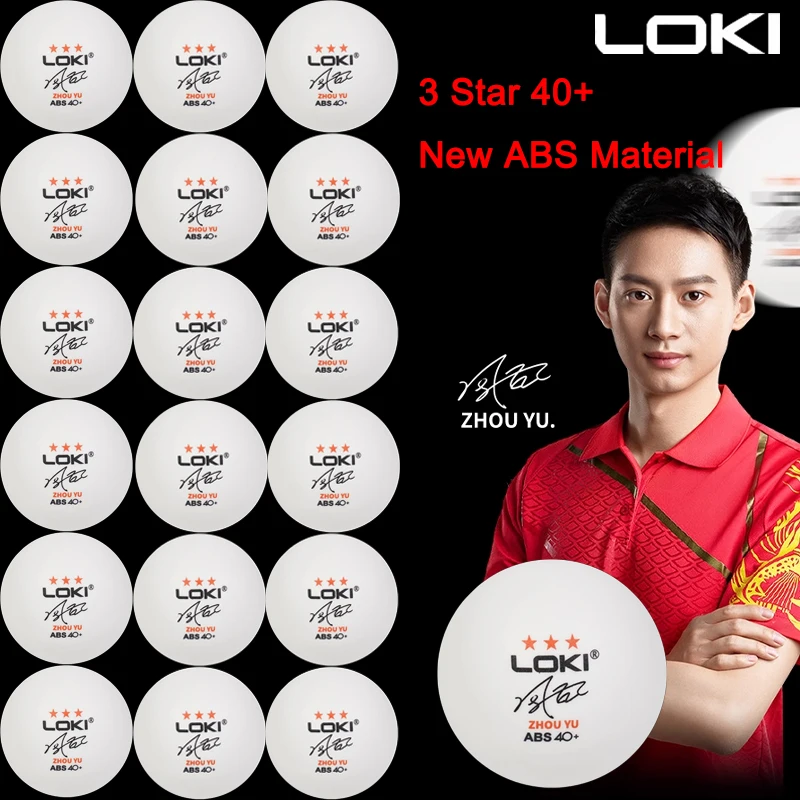 

50/100PCS LOKI 3 Stars Table Tennis Balls ABS 40+ New Material Ping Pong Balls with Seam Durble Club Training Ping Pong Balls