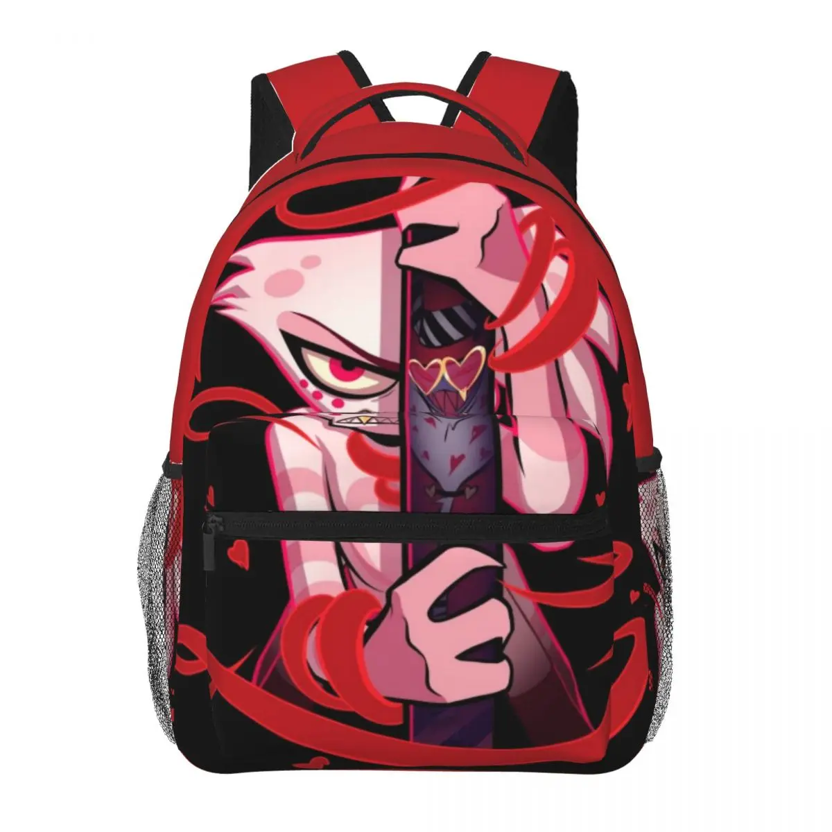 

Angel Dust And Fat Nugget Hazbin:Pink:Hotels Backpacks Boys Girls Bookbag Children School Bags Cartoon Rucksack Shoulder Bag