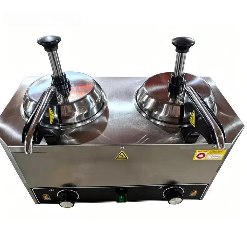 Commercial Double-end Stainless Steel Manual Sauce Pump Dispenser for Tomato Cheese Spicy Honey Hamburger Sauce Dispenser