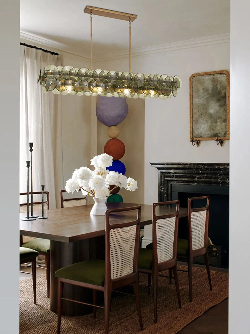 Murano Collection Round Linear E14 Dimmable LED Chandelier