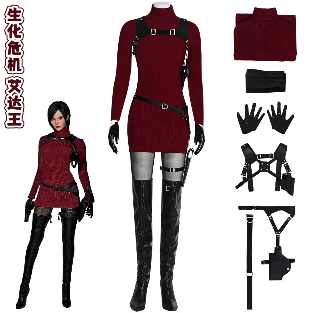 Horror Game Movie Resident Evil 4 Ada Wong Cosplay Full Set Same Style Outfit Halloween Carnival Comic Con Stage Cosplay Suit image 3