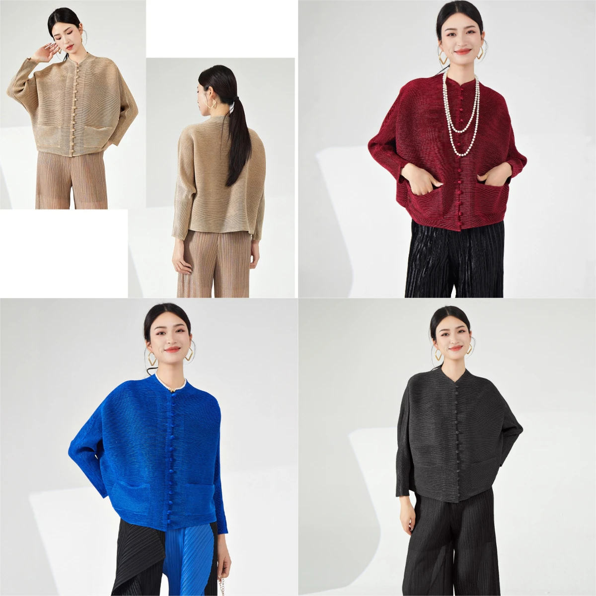 

Miyake Folds 2025 Autumn and Winter New Gold Velvet Jacket Women's Tops Autumn Large Size New Women's Loose Thin Cardigan