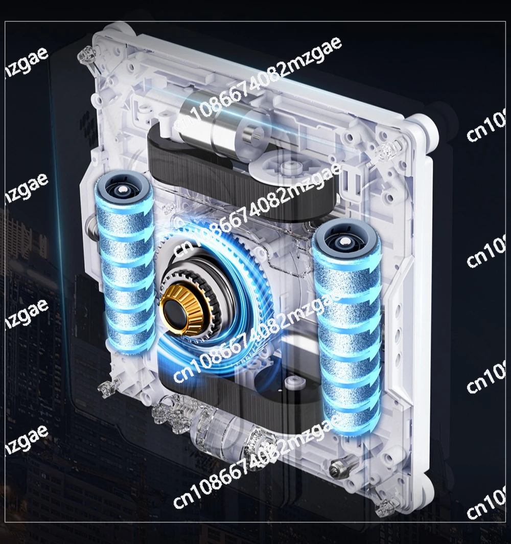 Window Cleaning Robot S9,with 2 Roller Brushes,6-way Water Pump Spray,9KPa,frameless Works,app Control,voice Prompts