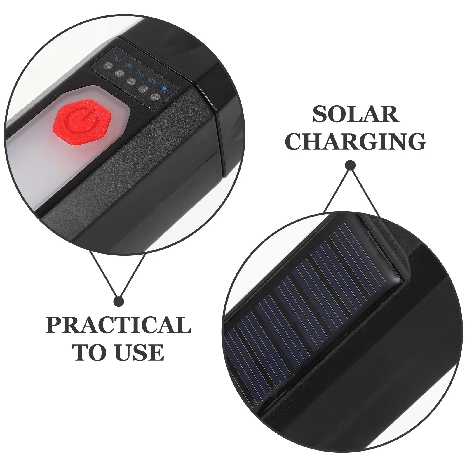 Handheld Flashlight Camping Solar Lights Bright Multifunctional Rechargable Portable Indoor Car