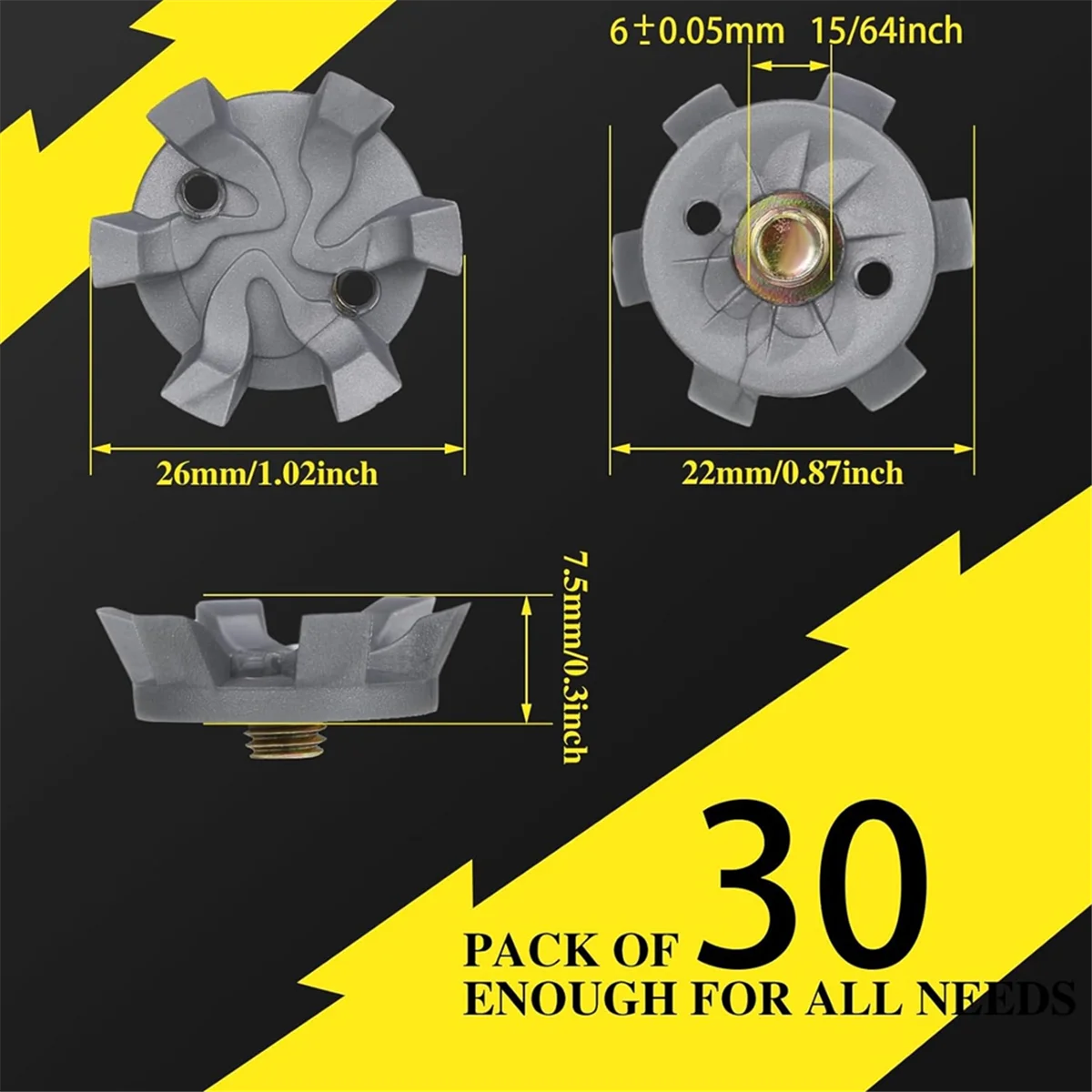 

Набор шипов для гольфа ABST включает в себя 30 шт., сменные шипы для гольфа, гаечный ключ, винт с металлической резьбой, диаметр 6 мм, шип для гольфа тоже