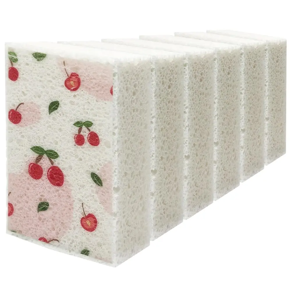 

Scratch Scrub Sponge, 6 Kitchen Sponges for Cleaning Around the Home, Bathroom & More, Large Size Scratch-Free Dish Scrubber,