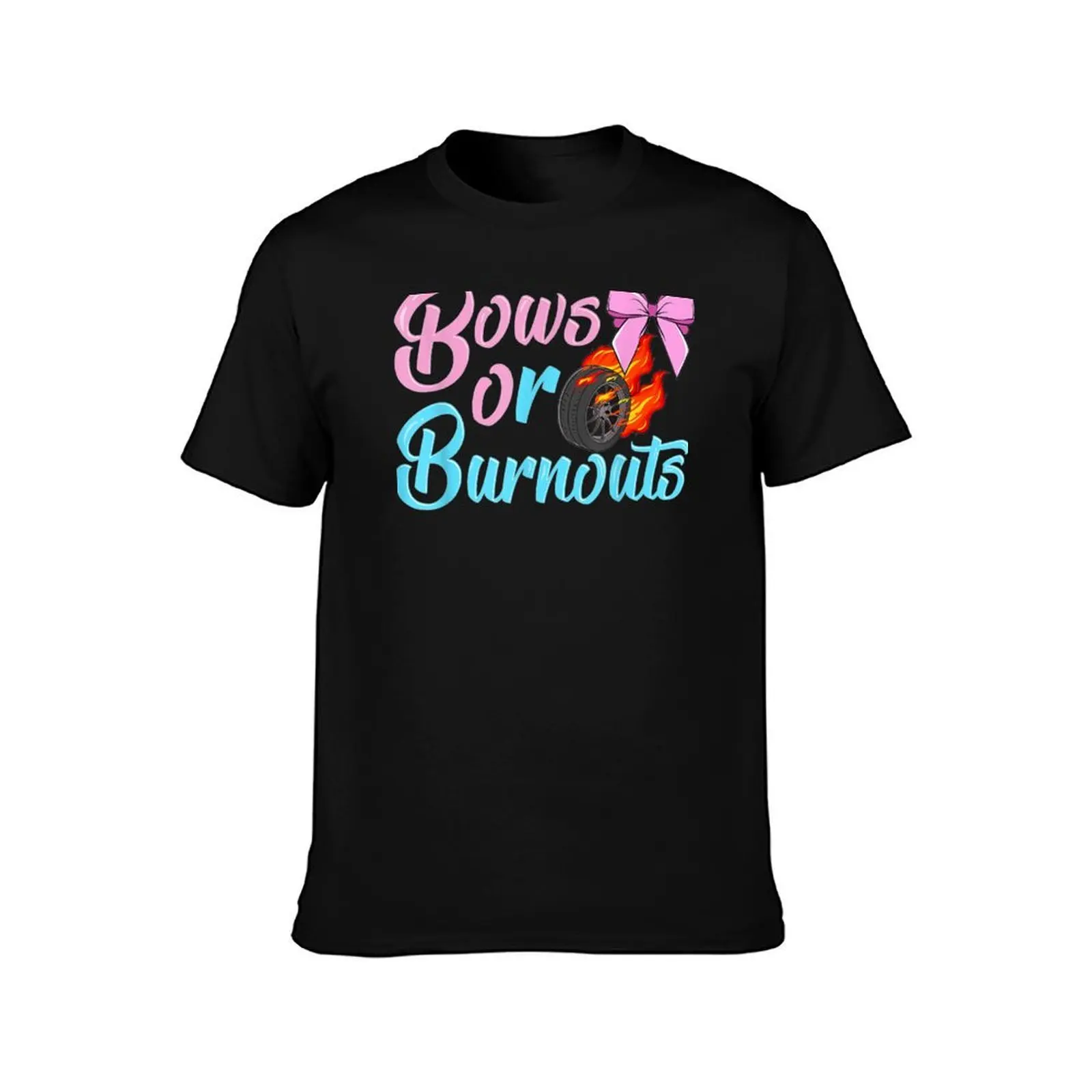 Bows Or Burnouts Gender Reveal Party Idea For Mom Or Dad T-Shirt, Summer Casual Cotton Tee, Oversized Streetwear Tops