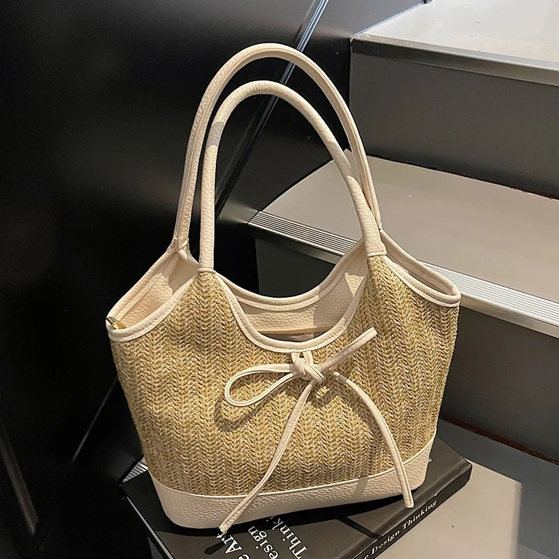 mulheres-palha-splice-grande-capacidade-sacola-lazer-versatil-arco-rendas-bolsa-de-ombro-senhora-novas-bolsas-de-deslocamento-diario