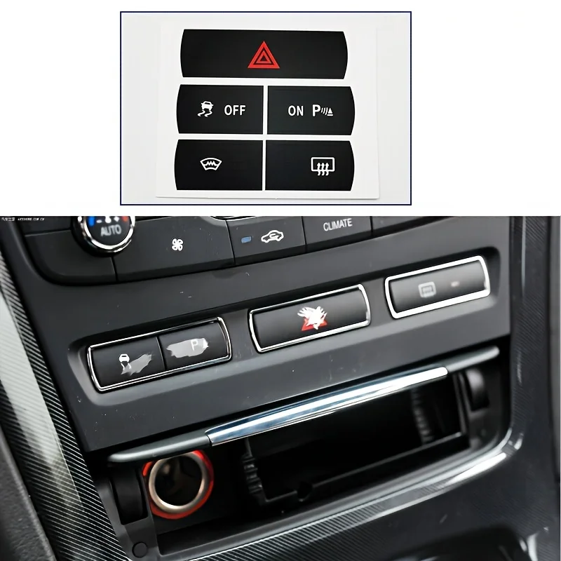 1 Satz Gefahrenknopf-Abtauthalter ESP-Knopf Parksensorknopf-Reparaturaufkleber für den Innenraum des Ford S-Max