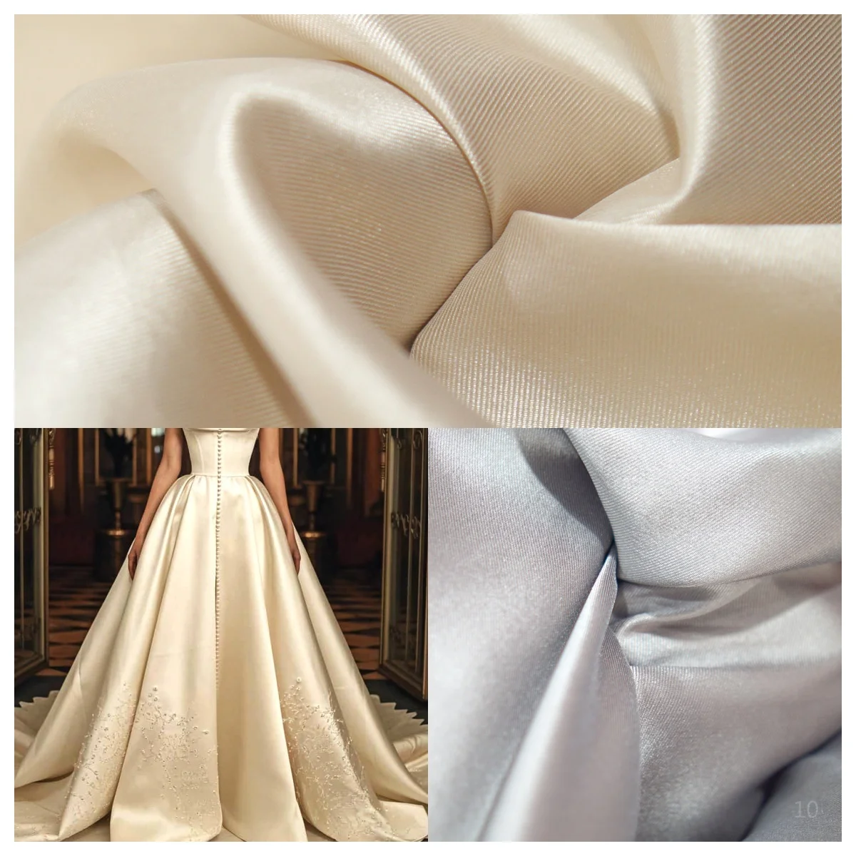 أنيقة ميكادو لامعة الساتان النسيج عالية التشبع لوحة ألوان لينة الملمس منظم اللف DIY بها بنفسك فستان سهرة كوتور الأربعاء #1