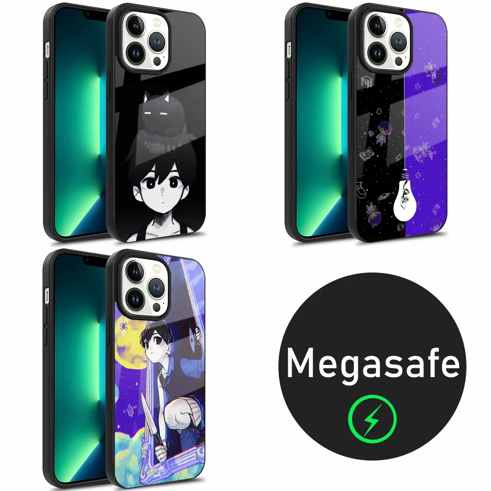 

Game Phone Case For iPhone 15,14,13,12,11,Plus,Pro,Max Mini Magsafe O-Omori Cartoon Magnetic Wireless Charging