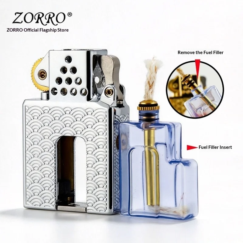 ZORRO Alloy Creative Changeable Oil Tank Inner Tank Windproof Kerosine Lighter Anti Blowing Positioning Bead Suitable 902 902S