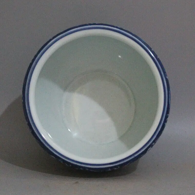 Chinese Blue and White Porcelain Jar Qing Qianlong Lotus Pattern Pot 5.3 inch