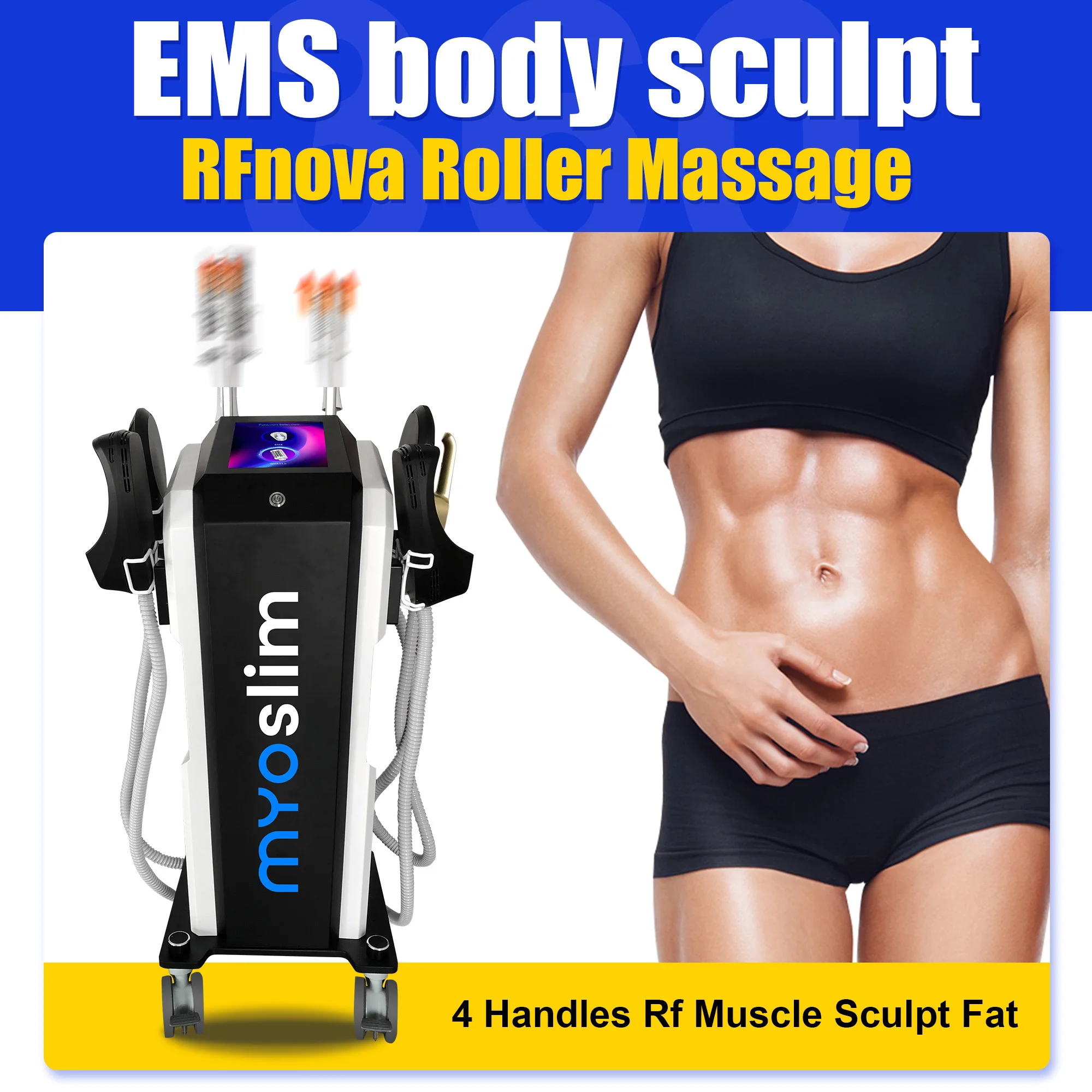 Myoslim EMS Vacuum Inner Ball Roller 360 Degree Rolling Cellulite Massage Weights Loss Machine Body Muscle Slimming Fat Removal